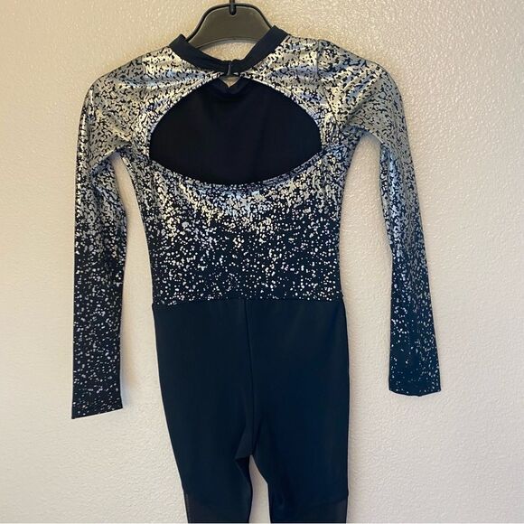 WEISSMAN Dance Costume black silver unitard jumpsuit Toccata 11427 IC 7/8 - Picture 4 of 11